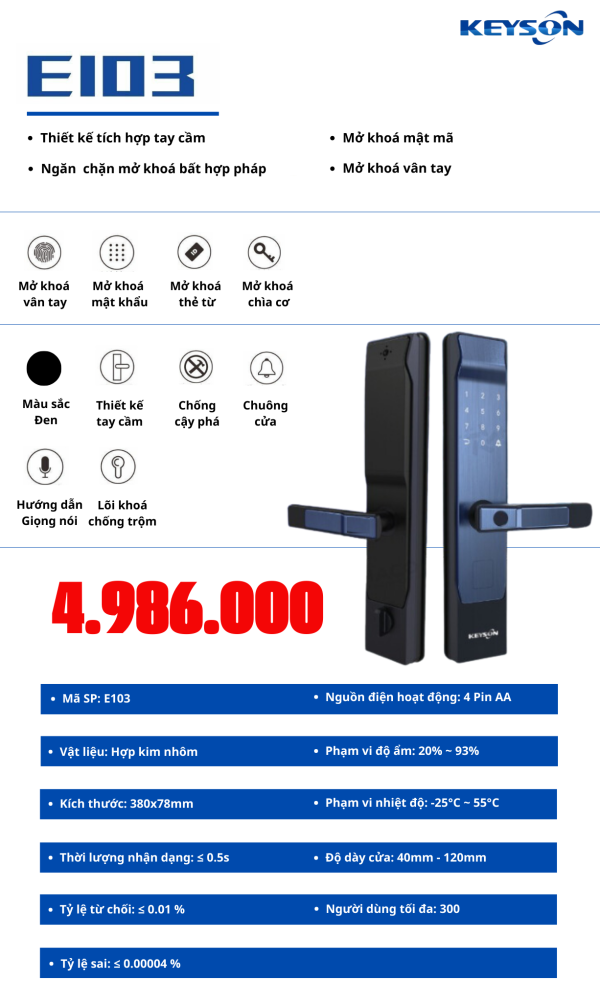 Khóa thông minh keyson E103