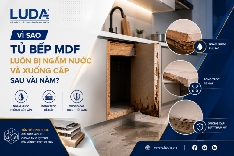 Vì sao tủ bếp MDF luôn bị ngấm nước và xuống cấp sau vài năm?